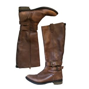 Steve Madden Aviaa Brown Leather Riding Boots Size 7
